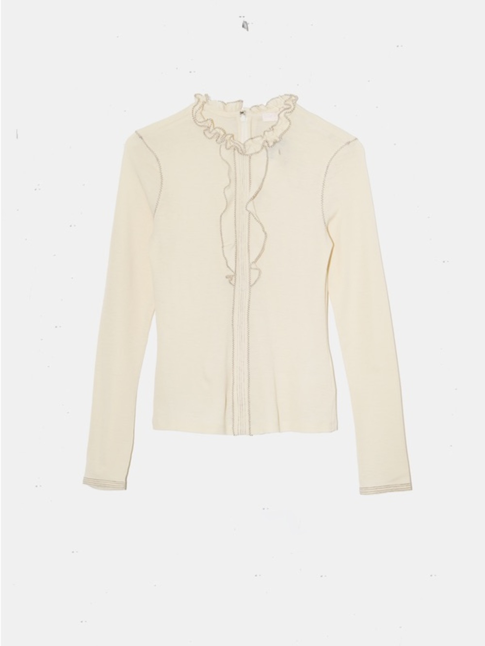 Ulla Johnson Asha Ruffle-Collar Wool Knit Bib Top Size M